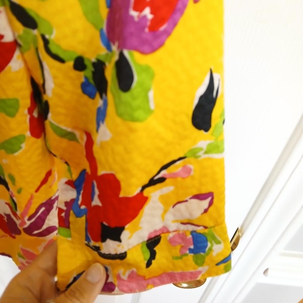 Bright colorful floral design 100% silk jacket Business Professional Office - Picture 7 of 7